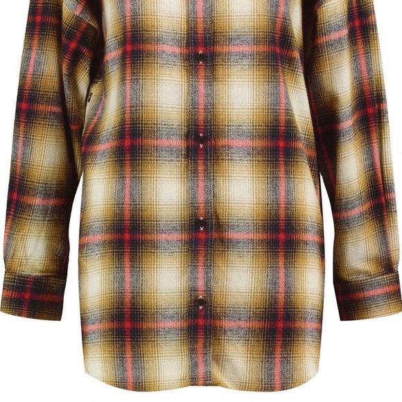 IRO Milay Split-Side Checked Brushed-Cotton Oversized Shirt - Picture 6 of 16